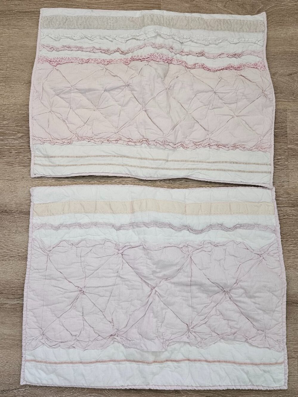 Pottery Barn Kids Brigitte Sham Set of 2 Pink Stripe Polka Dot Ruffle Cotton